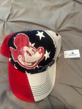 Disney Patchwork Mickey Baseball Cap in Red, Black & White